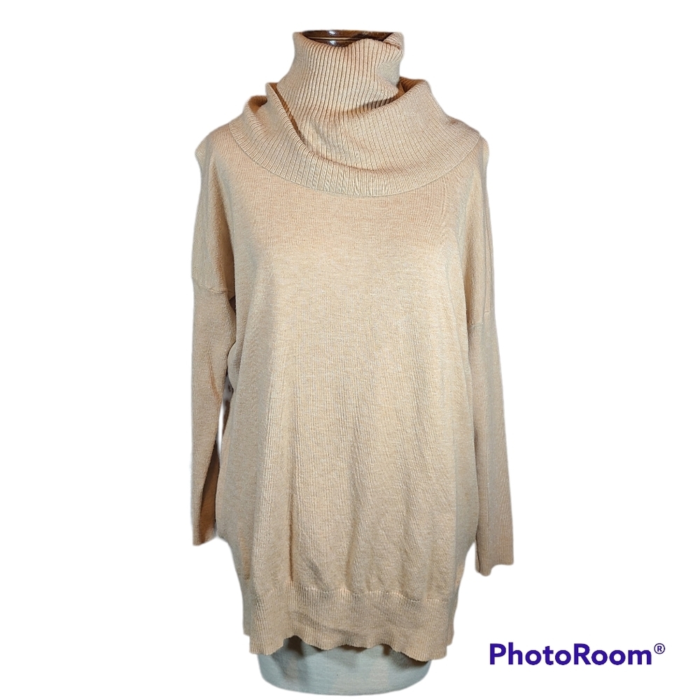 Miko miko ,tan ,long sleeve ,oversized turtle neck ,pull over ,sweater.